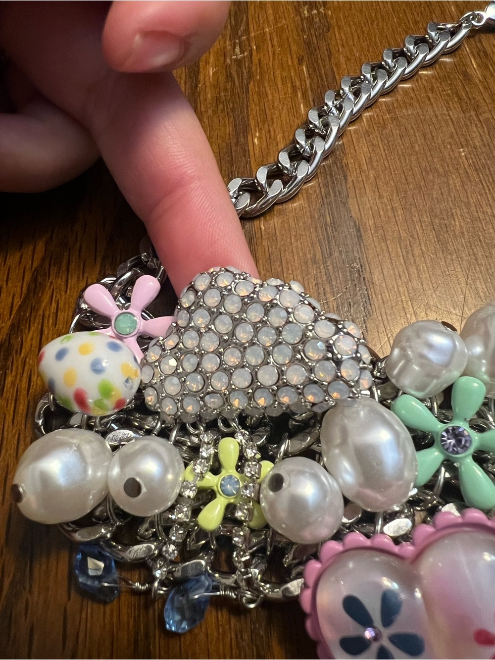 Betsey Johnson Floral Bib Necklace - Picture 6 of 6